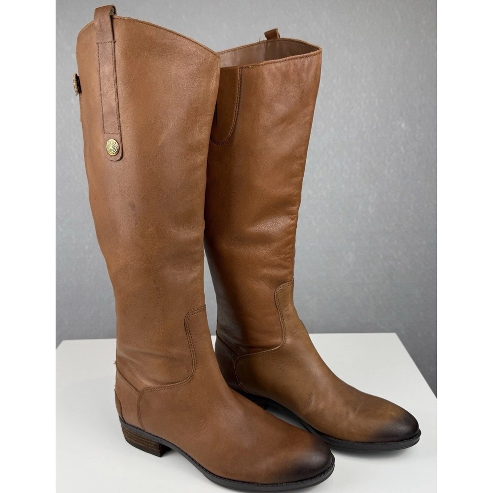 Sam Edelman Penny Boots Women's 6.5 M Zippered Back Brown Tall Riding Equestrian